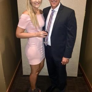 Pink off the shoulder bodycon